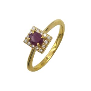 18ct Gold Ruby and Diamond Cluster Ring