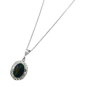 Silver Opalique Pendant with Silver Chain