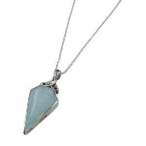 Silver Opalique Pendant with Silver Chain