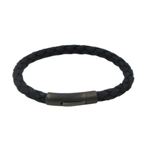 Unique & Co Black Leather Bracelet