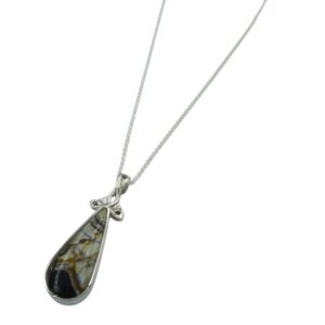 Silver Rutilated Quartz Pendant with Silver Chain