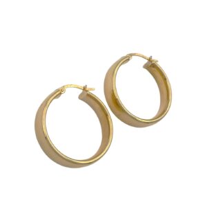 9ct Gold Plain Band Hoop Earrings