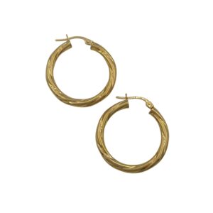 9ct Gold Twist Hoop Earrings