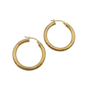 9ct Gold Plain Hoop Earrings