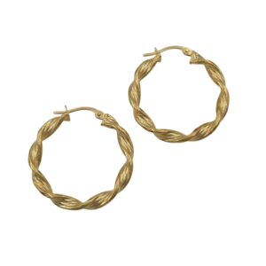9ct Gold Twist Hoop Earrings