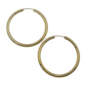 9ct Gold Plain Hoop Earrings