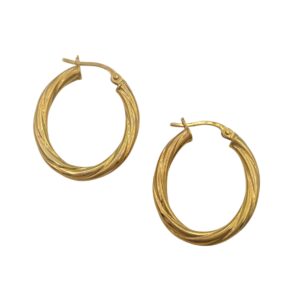 9ct Gold Twist Hoop Earrings