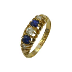 18ct Gold Sapphire and Diamond Victorian Style Ring