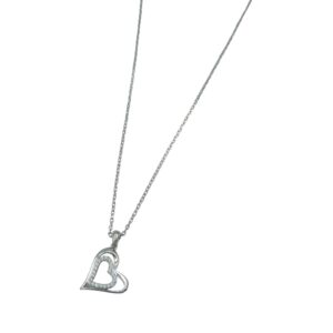 Silver CZ Heart Pendant
