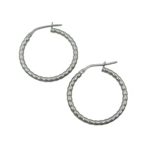 Silver Round Hoop Earrings