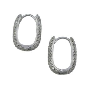 Silver CZ Hoop Earrings