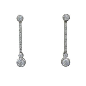 Silver CZ Drop Earrings