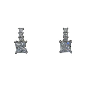 Silver CZ Drop Earrings