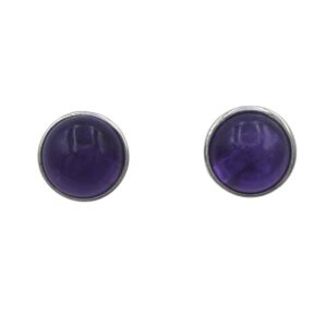 Silver Amethyst Stud Earrings