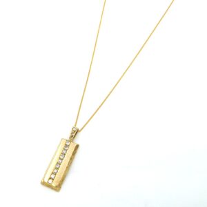 9ct Yellow Gold Diamond Set Ingot Pendant