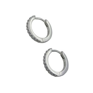Silver CZ Hoop Earrings